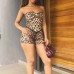 Printed sequin strapless set for women