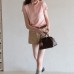 Short Sleeve Knit Top Lightweight Casual Slim-Fitting Cropped Versatile Raglan Sleeve Top
