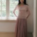 One-Shoulder Knit Top with Lyocell Wool Design Soft and Comfortable for Casual Wear