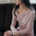 One-Shoulder Knit Top with Lyocell Wool Design Soft and Comfortable for Casual Wear