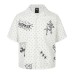 Cross letter printed lapel short sleeved shirt
