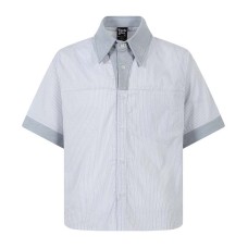 Checkered fake two-piece spliced shirt Checkered fake two-piece spliced shirt