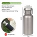 Pure Titanium Water Bottle, Lightweight Single-Wall Wide Mouth for Sports, Camping, Travel