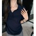 superniniy Literary  Polo Neck Minimalist Fresh Elegant Knitwear for Women