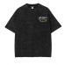 Vintage Washed Distressed Letter Print Oversized Short Sleeve T-Shirt Unisex Couple Style Heavyweight Tee Top