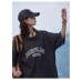 Casual Washed Vintage Crewneck Loose Oversized Snowflake Print Cotton T-Shirt for Youth