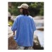 Casual Washed Vintage Crewneck Loose Oversized Snowflake Print Cotton T-Shirt for Youth