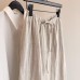 Skirt Slim-Fitting Small A-Line Solid Color Tie-Waist Length Cool Linen Skirt