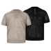 Hollow out double neck fake two pearl short sleeves