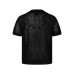 Hollow out double neck fake two pearl short sleeves