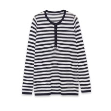 Style Stripe Round Neck Long Sleeve Casual Knit Top for Women Style Stripe Round Neck Long Sleeve Casual Knit Top for Women