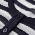Style Stripe Round Neck Long Sleeve Casual Knit Top for Women