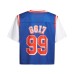 Fake two piece spliced basketball jerseys with wind speed dry short sleeves