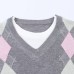 Chic Women's Knitwear with Mock Two-Piece Diamond Pattern