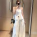False Two-Piece Vest and Wide-Leg Pants Set Elegant Slim-Fit Outfit