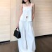 False Two-Piece Vest and Wide-Leg Pants Set Elegant Slim-Fit Outfit