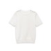 Round Neck Short Sleeve Knit Top with Shoulder Button Detail