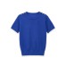 Round Neck Short Sleeve Knit Top with Shoulder Button Detail