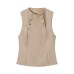 Chic Sleeveless Solid Color Fitted Button-Up Top for Women