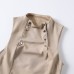 Chic Sleeveless Solid Color Fitted Button-Up Top for Women