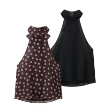 Chic Butterfly Knot Neckline Halter Top for Women