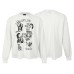 Character letter printed round neck long sleeved shirt