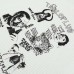 Character letter printed round neck long sleeved shirt