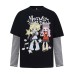 Anime printed fake two-piece long sleeve