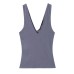 Elegant Style V-Neck Ribbed Sleeveless Top for Women