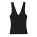 Elegant Style V-Neck Ribbed Sleeveless Top for Women