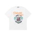 Retro style short sleeved letter printed round neck top