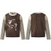 Splicing letter pattern printed fake two long sleeves