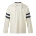 Embroidered printed round neck long sleeved fabric