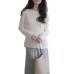 White Relaxed Loose Fit Versatile Wide One-Shoulder Top for Women