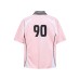 Color blocking V-neck jersey short sleeved T-shirt