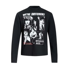 Jigsaw print round neck long sleeved T-shirt