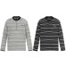 Embroidered letters perforated stripes long sleeves
