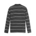 Embroidered letters perforated stripes long sleeves