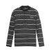 Embroidered letters perforated stripes long sleeves