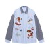 Cartoon Dog Letter Heavy Embroidery Grid Splicing Long Sleeve