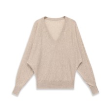 Style Solid Color Long Sleeve V-Neck Knit Top for Women Style Solid Color Long Sleeve V-Neck Knit Top for Women