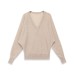 Style Solid Color Long Sleeve V-Neck Knit Top for Women