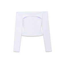 Style Women's Long Sleeve Hollow Knit Adjustable Crop Top