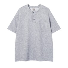 Half button pullover short sleeved shirt