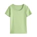 round-neck basic tee summer short sleeve loose straight cut slimming top