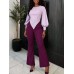 Asymmetric round neck long sleeved top set