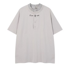 Fake two and a half button short sleeves