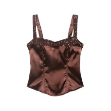 Sequin Spliced Sleeveless Crop Top for Women