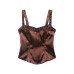 Sequin Spliced Sleeveless Crop Top for Women