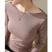 Stripe Long Sleeve Off-Shoulder Women's Top Stripe Long Sleeve Off-Shoulder Women's Top
